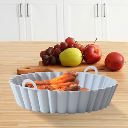 Baking - Baking supplies - Airfryer baking - Baking tray - Kitchen utensils - Baking pan - Cake moulds - Silicone baking moulds - Silicone baking mat - Silicone mould - Silicone kitchen utensils - Gray - Round baking tray - 1 piece.