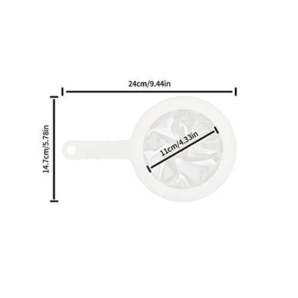 Sieve - Fine sieve - Soy milk sieve - Juicer sieve - Filter - With handle - Kitchen - Ladle - filtering coffee, juice, oil, soy milk - white - 3 pieces.