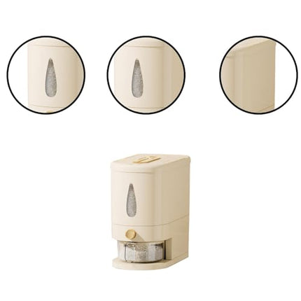 Rice container - Organizer - Storage box - Rice bin - Rice storage - Grain storage - Storage cabinet - Rice organizer - Kitchen dispenser - With measuring cup - White - 1 piece.