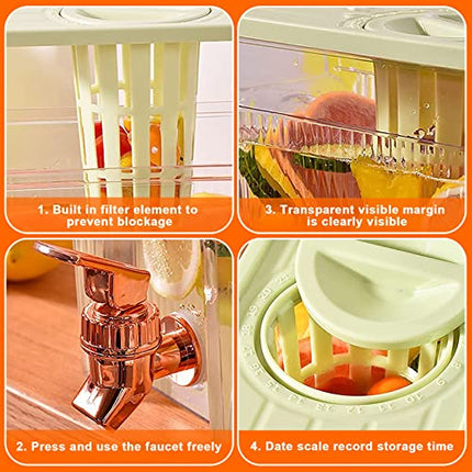 Water carafe - Cold water jug - Cold water dispenser - Teapot - Teapot with filter - Juice dispenser - Drinking jug - Drinking bottle - Water jug - Refrigerator - Drinks dispenser - Ice-cold juice dispenser - With tap - White - 1 piece.