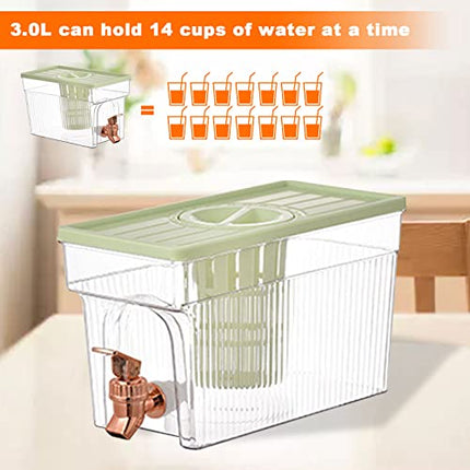 Water carafe - Cold water jug - Cold water dispenser - Teapot - Teapot with filter - Juice dispenser - Drinking jug - Drinking bottle - Water jug - Refrigerator - Drinks dispenser - Ice-cold juice dispenser - With tap - White - 1 piece.