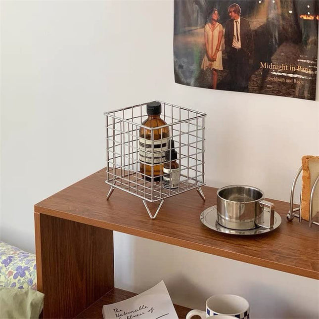 Storage boxes - Storage bins - Desk organizer - Organizer - Storage basket - Storage box - Desk accessories - Desk organizer pen tray - Desk organizer pen tray - Stainless steel - Silver - 2 pieces.