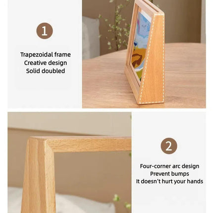 Photo frame - 3D photo frame - Wooden photo frame - Bedroom decoration - Living room decoration - Christmas decoration for indoors - Wooden - Transparent - 2 pieces.