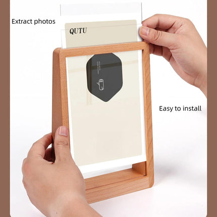 Photo frame - 3D photo frame - Wooden photo frame - Bedroom decoration - Living room decoration - Christmas decoration for indoors - Wooden - Transparent - 2 pieces.