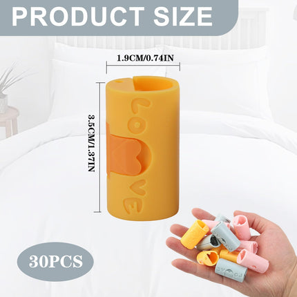 Clothes Pegs - Hanger Clips - Clips - Windproof Pegs - Clothesline Pegs - Trouser Hanger Clips - Clothespins - Velvet Hanger Clips - Laundry Clips - Non-Slip Clothes Clips - Needleless - Pink - Blue - Yellow - 30 pieces.