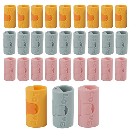 Clothes Pegs - Hanger Clips - Clips - Windproof Pegs - Clothesline Pegs - Trouser Hanger Clips - Clothespins - Velvet Hanger Clips - Laundry Clips - Non-Slip Clothes Clips - Needleless - Pink - Blue - Yellow - 30 pieces.