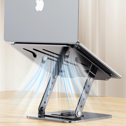Laptop Stand - Laptop Riser - Desk Accessories - Notebook Stand - Laptop Holder - Office Supplies - Ergonomic Stand - Folding Stand - Laptop Support - Ventilation Stand - Black - 1 piece.