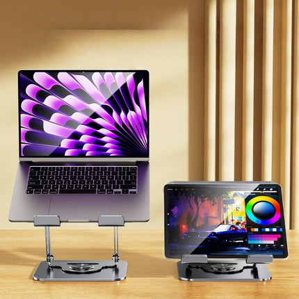 Laptop Stand - Laptop Riser - Desk Accessories - Notebook Stand - Laptop Holder - Office Supplies - Ergonomic Stand - Folding Stand - Laptop Support - Ventilation Stand - Black - 1 piece.