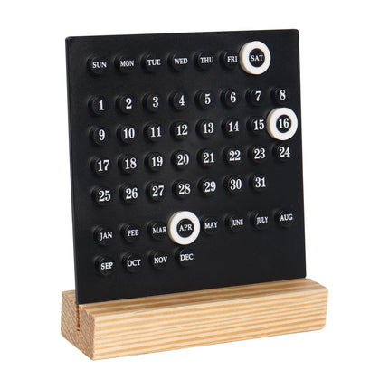 Perpetual Calendar - Desk Calendar - Desk Accessories - Home Decor - Wooden Calendar - Table Calendar - Office Supplies - Home Decor - Gadgets - Date Indicator - White - 1 Piece.