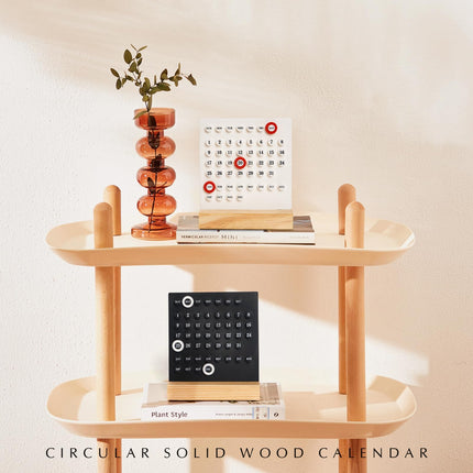 Perpetual Calendar - Desk Calendar - Desk Accessories - Home Decor - Wooden Calendar - Table Calendar - Office Supplies - Home Decor - Gadgets - Date Indicator - White - 1 Piece.