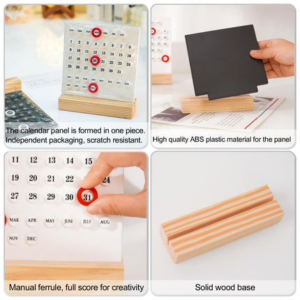Perpetual Calendar - Desk Calendar - Desk Accessories - Home Decor - Wooden Calendar - Table Calendar - Office Supplies - Home Decor - Gadgets - Date Indicator - White - 1 Piece.