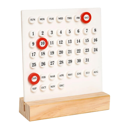 Perpetual Calendar - Desk Calendar - Desk Accessories - Home Decor - Wooden Calendar - Table Calendar - Office Supplies - Home Decor - Gadgets - Date Indicator - Black - 1 Piece.