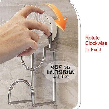 Bathroom Hooks - Towel Hook - Bathroom Accessories - Suction Cup Hooks - Sponge Holder - Kitchen Accessories - Hanging Hooks - Bathroom Organizer - Wall Hook - No Drilling - White - 1 Piece.