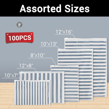 Clothing Storage Bags - Travel Organizer - Suitcase Organizer - Resealable Bags - Packing Bags - Garment Bags - Waterproof - Dust-Free - Holiday Items - Travel Bag Accessories - 5 Sizes - Translucent - 100 Pieces.