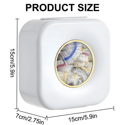 Cling film dispenser - Plastic bag holder - Kitchen organizer - Covers - Storage box - Foil holder - Wall mount - Cling film bags - Kitchen accessories - Dispenser - Storage container - Organizer - Storage - white - 1 piece.