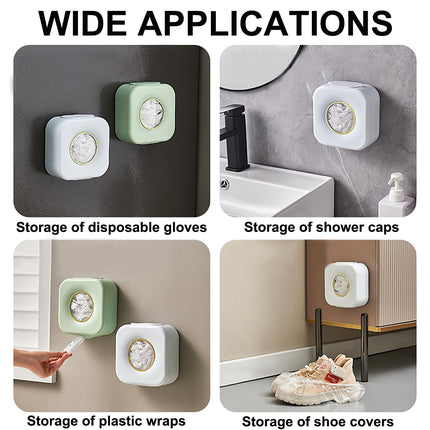 Cling film dispenser - Plastic bag holder - Kitchen organizer - Covers - Storage box - Foil holder - Wall mount - Cling film bags - Kitchen accessories - Dispenser - Storage container - Organizer - Storage - white - 1 piece.