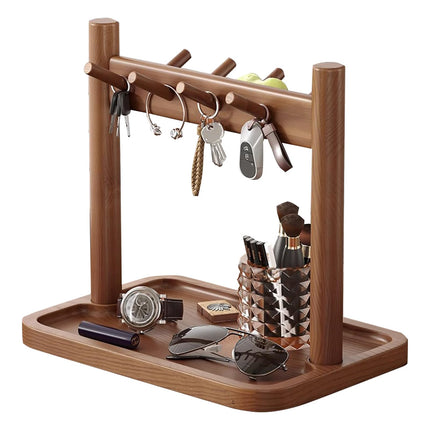 Key holder - Wooden organizer - Key rack - Jewelry holder - Desk organizer - Key tray - Storage tray - Necklace holder - Hall organizer - Home accessories - Jewelry rack - Storage - Display - 1 piece.
