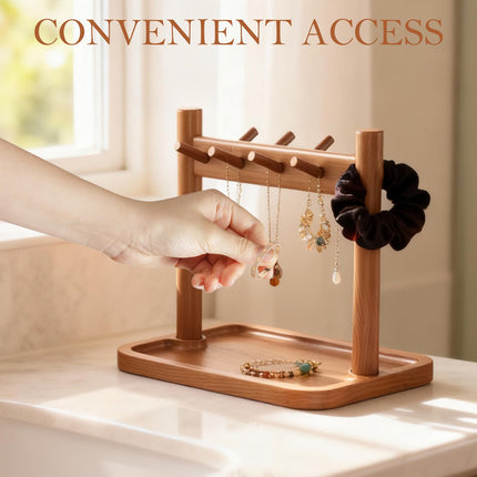 Key holder - Wooden organizer - Key rack - Jewelry holder - Desk organizer - Key tray - Storage tray - Necklace holder - Hall organizer - Home accessories - Jewelry rack - Storage - Display - 1 piece.