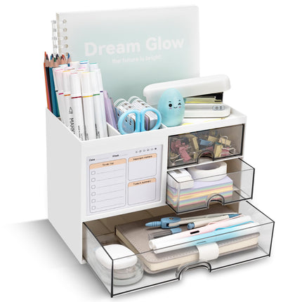 Desk organizer - Pen tray - Desk accessories - Drawer cabinet - School supplies - Office supplies - Storage box with drawers - Pen holders - Desk organizer - Storage system - Storage - white - 1 piece.