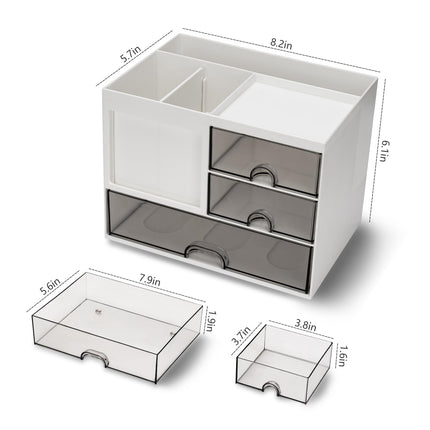 Desk organizer - Pen tray - Desk accessories - Drawer cabinet - School supplies - Office supplies - Storage box with drawers - Pen holders - Desk organizer - Storage system - Storage - white - 1 piece.