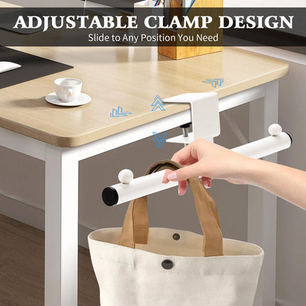 Headphone holder - Bag hook - Desk organizer - Headset holder - Desk accessories - Backpack holder - Gaming accessories - Headphone stand - Hanging hook - Office supplies - Bag hanger - White - 1 piece.