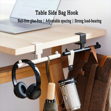Headphone holder - Bag hook - Desk organizer - Headset holder - Desk accessories - Backpack holder - Gaming accessories - Headphone stand - Hanging hook - Office supplies - Bag hanger - White - 1 piece.