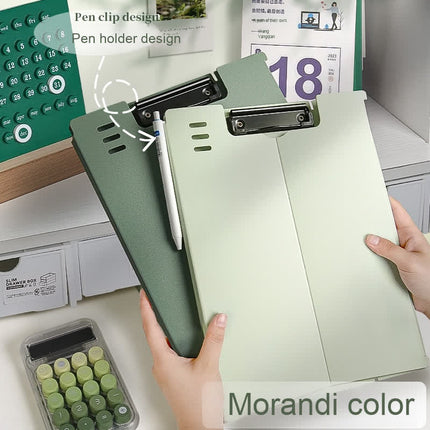 Clipboard A4 - Writing Folder - Foldable Clipboard - Desk Accessories - Morandi Colors - Office Supplies - Document Folder - A4 Folder - Pastel Colors - Writing Pad Holder - Briefcase - Nursing - Administration - Warehouse - Sturdy Plastic - 6 pieces.