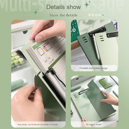 Clipboard A4 - Writing Folder - Foldable Clipboard - Desk Accessories - Morandi Colors - Office Supplies - Document Folder - A4 Folder - Pastel Colors - Writing Pad Holder - Briefcase - Nursing - Administration - Warehouse - Sturdy Plastic - 6 pieces.