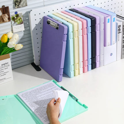 Clipboard A4 - Writing Folder - Foldable Clipboard - Office Accessories - Office Supplies - Nursing - Warehouse - Document Folder - Work Folder - Hospitality - Sturdy Plastic - Privacy Protection - Professional Use - Black - 1 piece.