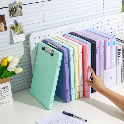 Clipboard A4 - Writing Folder - Foldable Clipboard - Office Accessories - Office Supplies - Nursing - Warehouse - Document Folder - Work Folder - Hospitality - Sturdy Plastic - Privacy Protection - Professional Use - Black - 1 piece.