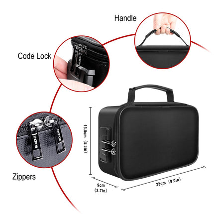 Document Organizer - Storage Bag with Combination Lock - Travel Folder - Documents - Passport Holder - Office Supplies - Security Bag - Water-Repellent - Tablet Storage - Administration - Holiday Accessories - Briefcase - Black - 1 Piece.