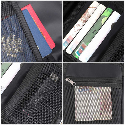 Document Organizer - Storage Bag with Combination Lock - Travel Folder - Documents - Passport Holder - Office Supplies - Security Bag - Water-Repellent - Tablet Storage - Administration - Holiday Accessories - Briefcase - Black - 1 Piece.