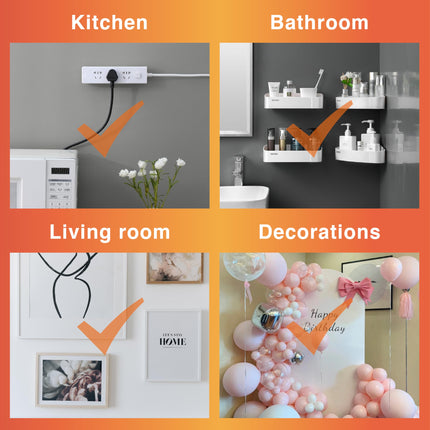 Picture Hanging Strips - No Drilling - Self-Adhesive Velcro - Hanging Picture Frames - Double-Sided Tape - Damage-Free Removal - Poster Strips - Hanging System - Wall Decoration - Strong Adhesive - White - 24 Pairs (48 Strips).