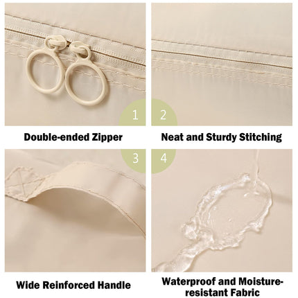 Packing Cubes - Suitcase Organizers - Travel Organizer Set - Luggage Organizer - Clothes Storage - Space Saving - Holiday Accessories - Shoe Bag - Laundry Bag - Backpacking - Travel Bag - Water-Repellent - Beige - 6 Pieces.