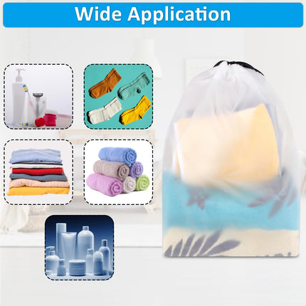 Shoe Bags - Travel Organizer - Shoe Storage - Suitcase Organizers - Transparent - Water-Repellent - Dust-Free - Storage Bags - Drawstring - Sneakers - Holiday Accessories - Sports Bag - Camping - White - Large Size - 10 Pieces.