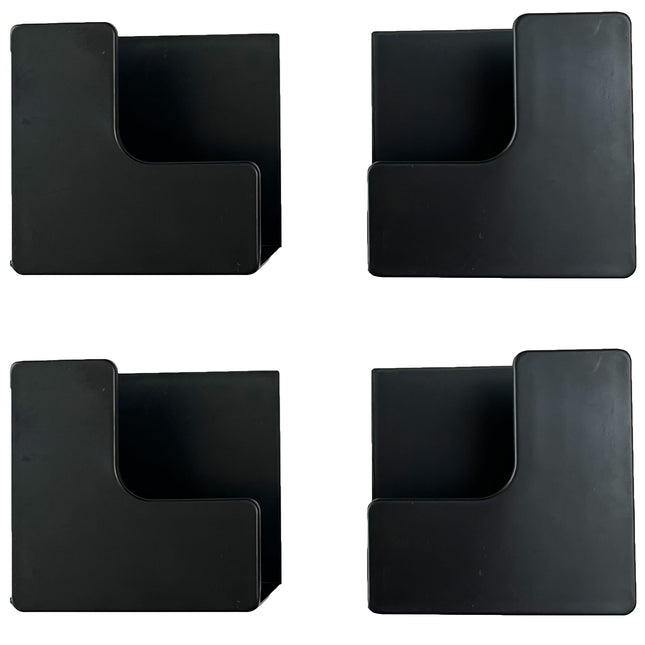 Self-adhesive Wall Hooks - Scale Holder - Wall Bracket Without Drilling - Bathroom Accessories - Universal Wall Hooks - Tablet Holder Wall - Kitchen Organizer - Storage System - Towel Hooks - Strong Adhesive - Black - 4 Pieces.