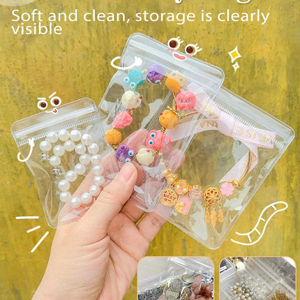 Transparent Grip Bags - Jewelry Bags - Anti-Oxidation - Ziplock Bags - Resealable Plastic Bags - Jewelry Storage - Diamond Painting Accessories - Thickened Sealing Bags - Waterproof & Dust-Free - PVC Packaging - 100 Pieces.