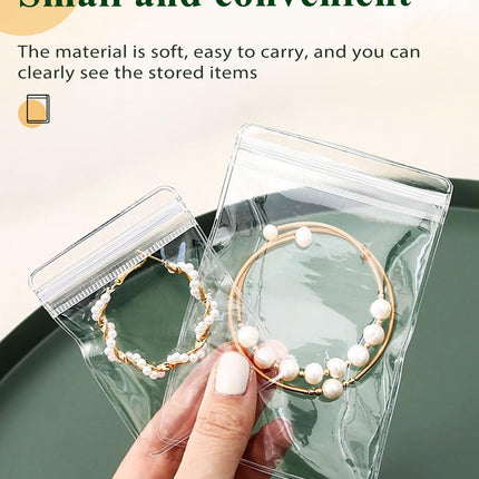 Transparent Grip Bags - Jewelry Bags - Anti-Oxidation - Ziplock Bags - Resealable Plastic Bags - Jewelry Storage - Diamond Painting Accessories - Thickened Sealing Bags - Waterproof & Dust-Free - PVC Packaging - 100 Pieces.