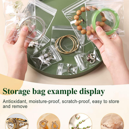 Transparent Grip Bags - Jewelry Bags - Anti-Oxidation - Ziplock Bags - Resealable Plastic Bags - Jewelry Storage - Diamond Painting Accessories - Thickened Sealing Bags - Waterproof & Dust-Free - PVC Packaging - 100 Pieces.