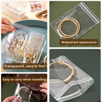 Transparent Grip Bags - Jewelry Bags - Anti-Oxidation - Ziplock Bags - Resealable Plastic Bags - Jewelry Storage - Diamond Painting Accessories - Thickened Sealing Bags - Waterproof & Dust-Free - PVC Packaging - 100 Pieces.