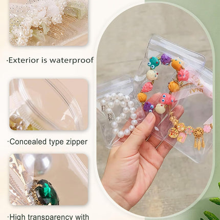 Transparent Grip Bags - Jewelry Bags - Anti-Oxidation - Ziplock Bags - Resealable Plastic Bags - Jewelry Storage - Diamond Painting Accessories - Thickened Sealing Bags - Waterproof & Dust-Free - PVC Packaging - 100 Pieces.