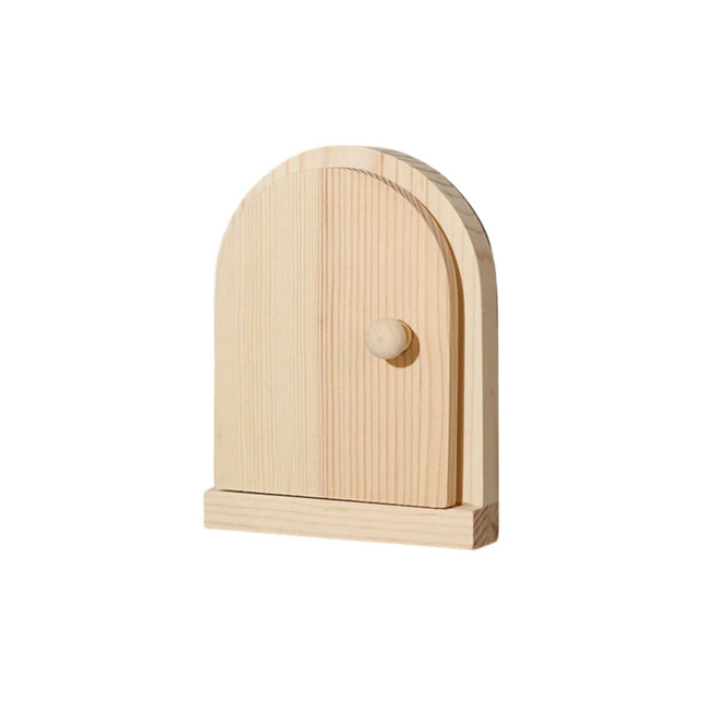 Elf Door - Tooth Fairy Door - Gnome Door Wood - Wall Decoration - Wall Decoration - Miniature - DIY Crafts - Wooden House - Interior Accessories - Fairy Tales - Decorative - Natural Material - Paintable - Magical World - 1 piece.