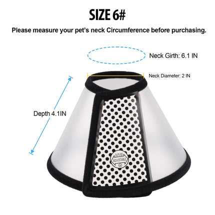 Cat Collar - Dog Cone - Anti-Lick Collar - Anti-Bite - Anti-Scratch - Adjustable - Soft Edge - Comfortable - Lightweight - Velcro Closure - Transparent - Washable - Neck Collar - Training Collar - Kitten - Small Cat - S - 13-16 cm - 1 Piece.