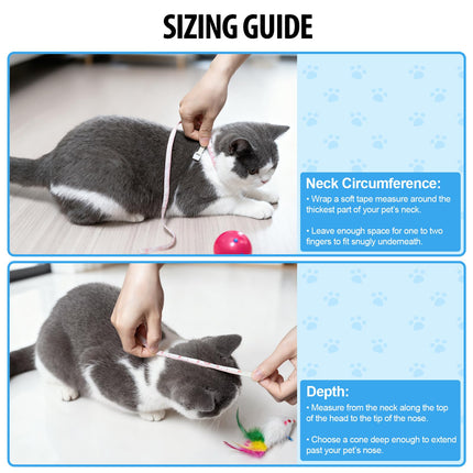 Cat Collar - Dog Cone - Anti-Lick Collar - Anti-Bite - Anti-Scratch - Adjustable - Soft Edge - Comfortable - Lightweight - Velcro Closure - Transparent - Washable - Neck Collar - Training Collar - Kitten - Small Cat - M - 18-21 cm - 1 Piece.