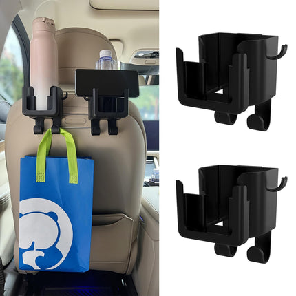 Car Hook - Car Organizer - Car Cup Holder - Car Phone Holder Backseat - Headrest Hooks - Bag Holder - Clothes Hanger - Car Accessories Interior - Car Gadgets - Storage - Travel Accessories - Multifunctional - Black - 2 Pieces.