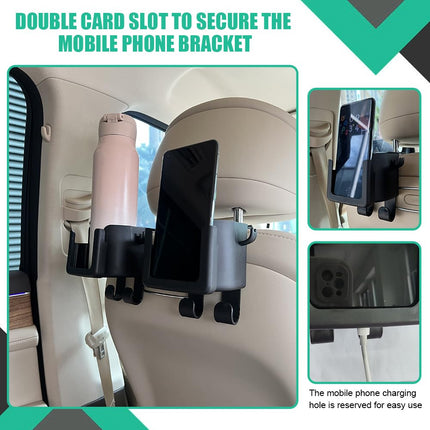 Car Hook - Car Organizer - Car Cup Holder - Car Phone Holder Backseat - Headrest Hooks - Bag Holder - Clothes Hanger - Car Accessories Interior - Car Gadgets - Storage - Travel Accessories - Multifunctional - Black - 2 Pieces.