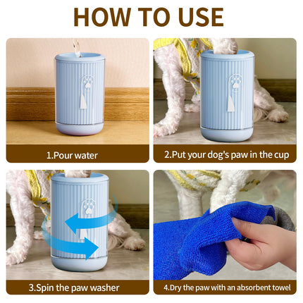 Dog Paw Cleaner - Paw Cleaner - Dog Paw Cleaner - Dog Accessories - Foot Cleaner - Coat Care - Dog Brush - Against Muddy Paws - Animal Supplies - Dog Wash - Portable - Soft Silicone - Blue - 1 Piece.