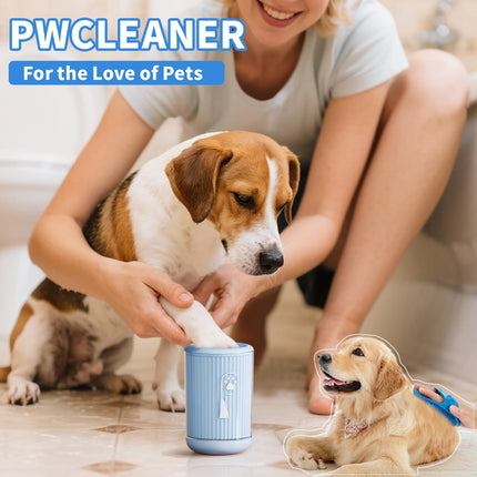 Dog Paw Cleaner - Paw Cleaner - Dog Paw Cleaner - Dog Accessories - Foot Cleaner - Coat Care - Dog Brush - Against Muddy Paws - Animal Supplies - Dog Wash - Portable - Soft Silicone - Blue - 1 Piece.