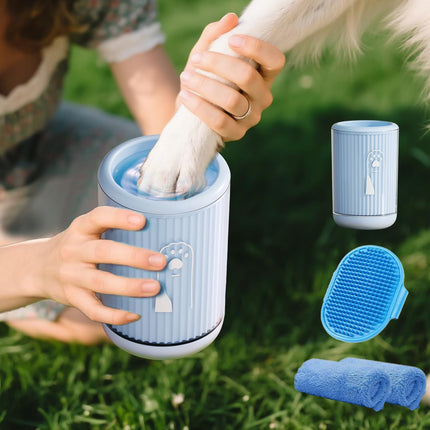 Dog Paw Cleaner - Paw Cleaner - Dog Paw Cleaner - Dog Accessories - Foot Cleaner - Coat Care - Dog Brush - Against Muddy Paws - Animal Supplies - Dog Wash - Portable - Soft Silicone - Blue - 1 Piece.