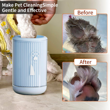 Dog Paw Cleaner - Paw Cleaner - Dog Paw Cleaner - Dog Accessories - Foot Cleaner - Coat Care - Dog Brush - Against Muddy Paws - Animal Supplies - Dog Wash - Portable - Soft Silicone - Blue - 1 Piece.